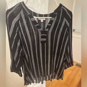 Banana Republic Black and Gray Patterned Blouse